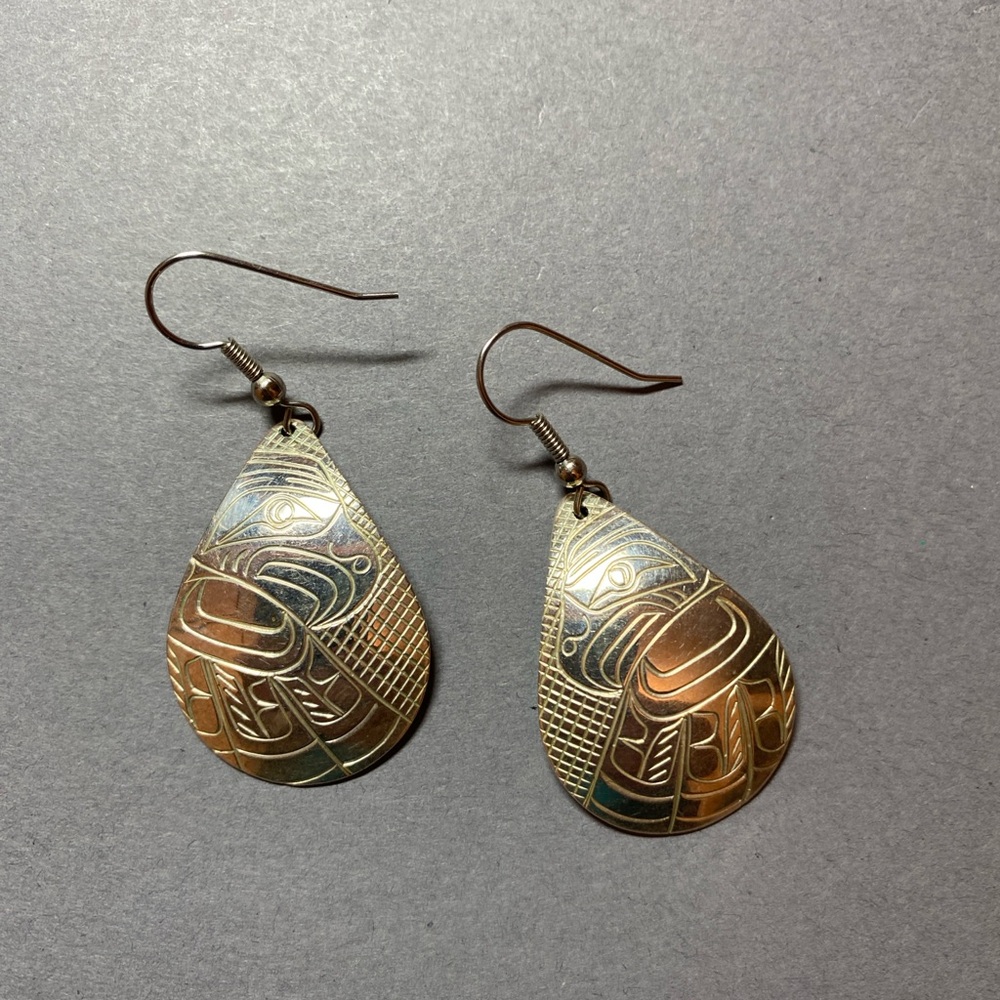 Native American Pacific Northwest sterling silver eagle earrings